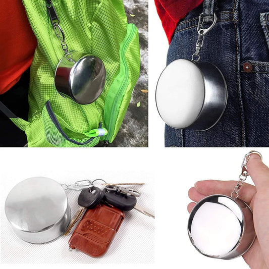 2 in 1 Camping Folding Cup with Keychain