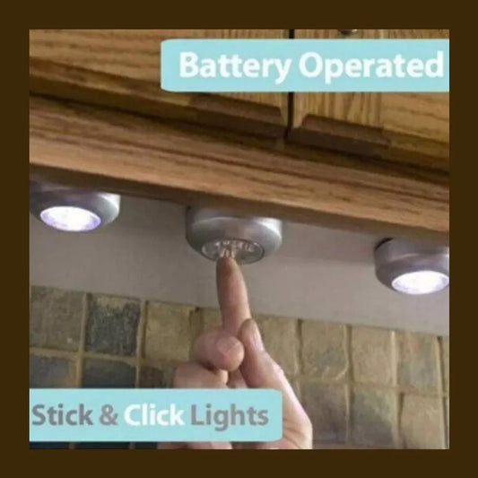 4 LED Battery-Powered Wireless Night Light Stick Tap Touch Lamp