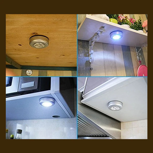 4 LED Battery-Powered Wireless Night Light Stick Tap Touch Lamp