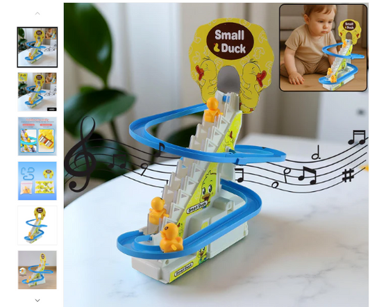 LALA Small Duck Climb Stairs Toy Roller Coaster